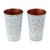 Recycled copper tequila cups, 'Tasting in White' (pair) - 2 White Hammered Oxidized Recycled Copper Tequila Cups