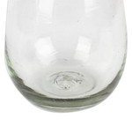Handblown stemless wine glasses, 'Cobalt Day' (pair) - Cobalt Blue and Clear Handblown Stemless Wine Glasses (Pair)