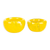 Handblown glass bowls, 'Flavors in Summer' (set of 2) - Handblown Patterned Yellow Recycled Glass Bowls (Set of 2)