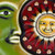 Ceramic wall art, 'Tropical Eclipse' - Painted Sun and Moon-Themed Green and Red Ceramic Wall Art