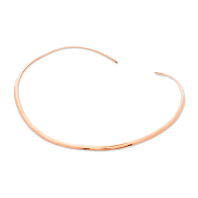 Copper collar necklace, 'Noble Nimbus' - Minimalist High-Polished Copper Collar Necklace from Mexico
