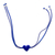 Art glass pendant bracelet, 'My Lapis Love' - Art Glass Heart-Shaped Pendant Bracelet in Lapis Blue