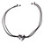 Art glass pendant bracelet, 'My Dear Love' - Heart-Shaped Art Glass Pendant Bracelet in Black and White