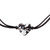 Art glass pendant bracelet, 'My Dear Love' - Heart-Shaped Art Glass Pendant Bracelet in Black and White