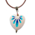 Wood pendant necklace, 'Passionate Realm' - Hand-Painted Romantic Pinewood Pendant Necklace