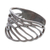 Sterling silver wrap ring, 'Refined Flutter' - Oxidized Wing-Shaped Sterling Silver Wrap Ring