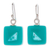 Dichroic art glass jewelry set, 'Square Serenity' - Square Aqua Dichroic Art Glass Jewelry Set