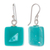 Dichroic art glass jewelry set, 'Square Serenity' - Square Aqua Dichroic Art Glass Jewelry Set