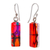 Dichroic art glass jewelry set, 'Sweet Pillars' - Orange and Purple Dichroic Art Glass Jewelry Set