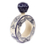 Ceramic tequila decanter, 'Promise of Gallantry' - Painted Ring-Shaped Blue and White Ceramic Tequila Decanter