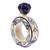 Ceramic tequila decanter, 'Promise of Gallantry' - Painted Ring-Shaped Blue and White Ceramic Tequila Decanter