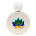 Ceramic tequila decanter, 'Promise of Grace' - Painted Ring-Shaped Ivory and White Ceramic Tequila Decanter