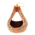 Ceramic hanging planter, 'Mexico's Nature' - Floral Hand-Painted Warm-Toned Ceramic Hanging Planter