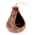 Ceramic hanging planter, 'Mexico's Nature' - Floral Hand-Painted Warm-Toned Ceramic Hanging Planter