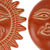 Arte de pared de cerámica (juego de 2) - Juego de 2 arte de pared de cerámica hecho a mano con sol y luna