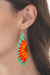 Glass beaded waterfall earrings, 'Summer Spirit' - Sun-Themed Red and Turquoise Glass Beaded Waterfall Earrings (image 2j) thumbail
