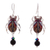 Sterling silver and resin dangle earrings, 'Royal Beetle' - Beetle-Shaped Resin and Sterling Silver Dangle Earrings