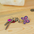 Zamac metal and resin keychain, 'Fluttering in Magic' - Butterfly-Themed Purple and Pink Resin and Zamac Keychain