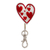 Zamac metal keychain, 'Passion Everyday' - Heart-Shaped Zamac Metal and Red Resin Keychain