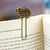 Zamac metal bookmark, 'Regal Carapace' - Antique-Finished Golden Zamac Metal Turtle Clip Bookmark