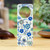 Wood door hanger, 'Talavera Inspiration' - Wood Door Hanger with Talavera-Inspired Floral Motifs