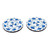 Wood coasters, 'Talavera Cheers' (pair) - Two Wood Coasters Hand-Painted in Talavera Style from Mexico