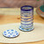 Wood coasters, 'Talavera Cheers' (pair) - Two Wood Coasters Hand-Painted in Talavera Style from Mexico