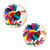 Alebrije wood coasters, 'Magical Birds' (pair) - Pair of Hand-Painted Alebrije Bird-Themed Wood Coasters