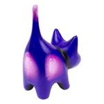 Ceramic sculpture, 'Feline Audacity in Violet' - Hand-Painted Whimsical Ceramic Cat Sculpture in Purple