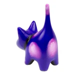Ceramic sculpture, 'Feline Audacity in Violet' - Hand-Painted Whimsical Ceramic Cat Sculpture in Purple