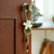 Braided door knob hanger, 'Sacred Charms' - Braided Glass Beaded Door Knob Hanger with Ribbon