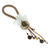 Braided door knob hanger, 'Sacred Charms' - Braided Glass Beaded Door Knob Hanger with Ribbon