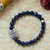 Pulsera elástica con colgante de cuentas de ojo de tigre para hombre - Pulsera elástica de ojo de tigre para hombre con colgante de sol plateado