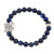 Pulsera elástica con colgante de cuentas de ojo de tigre para hombre - Pulsera elástica de ojo de tigre para hombre con colgante de sol plateado