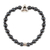 Hematite beaded stretch pendant bracelet, 'Cool Heart' - Hematite Stretch Bracelet with Taxco Silver Heart Pendant