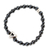 Hematite beaded stretch pendant bracelet, 'Cool Heart' - Hematite Stretch Bracelet with Taxco Silver Heart Pendant