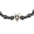 Hematite beaded stretch pendant bracelet, 'Cool Heart' - Hematite Stretch Bracelet with Taxco Silver Heart Pendant