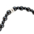 Hematite beaded stretch pendant bracelet, 'Cool Heart' - Hematite Stretch Bracelet with Taxco Silver Heart Pendant