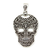 Men's sterling silver pendant, 'Tlaltecuhtli Skull' - Men's Taxco Silver Aztec Goddess Tlaltecuhtli Skull Pendant