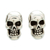 Sterling silver button earrings, 'Underworld Facet' - High-Polished Sterling Silver Skull Button Earrings