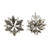 Sterling silver button earrings, 'Winter's Eve' - Polished Sterling Silver Floral Button Earrings from Mexico