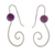 Amethyst drop earrings, 'Fairy of Wisdom' - Fantasy-Inspired High-Polished Amethyst Drop Earrings