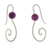 Amethyst drop earrings, 'Fairy of Wisdom' - Fantasy-Inspired High-Polished Amethyst Drop Earrings