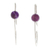 Amethyst drop earrings, 'Fairy of Wisdom' - Fantasy-Inspired High-Polished Amethyst Drop Earrings