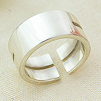 Sterling silver wrap ring, 'Minimalist Splendor' - Minimalist Modern Taxco Silver Wrap Ring from Mexico