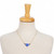 Gold-plated papier mache pendant necklace, 'Cobalt Talavera Heart' - Gold-Plated Papier Mache Talavera Style Blue Heart Necklace