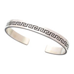 Sterling silver cuff bracelet, 'Aztec Charm' - Taxco Silver Cuff Bracelet with Aztec-Inspired Motifs