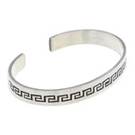 Sterling silver cuff bracelet, 'Aztec Charm' - Taxco Silver Cuff Bracelet with Aztec-Inspired Motifs