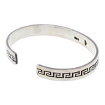 Sterling silver cuff bracelet, 'Aztec Charm' - Taxco Silver Cuff Bracelet with Aztec-Inspired Motifs