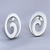 Sterling silver button earrings, 'Enchanted Eclipse' - Modern Oval Taxco Silver Button Earrings from Mexico